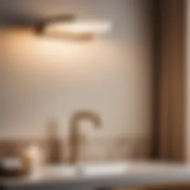 Elegant gooseneck bathroom vanity light fixture casting ambient glow