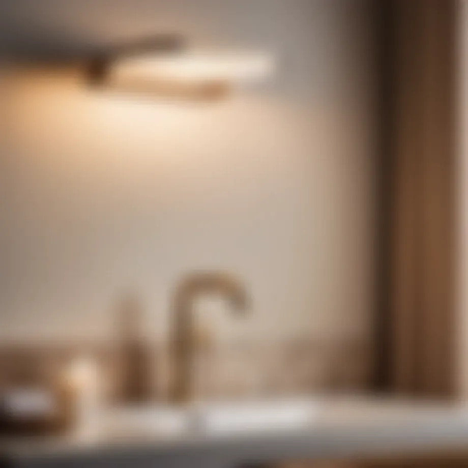 Elegant gooseneck bathroom vanity light fixture casting ambient glow