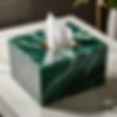 Chic Green Marble Tissue Box Cover