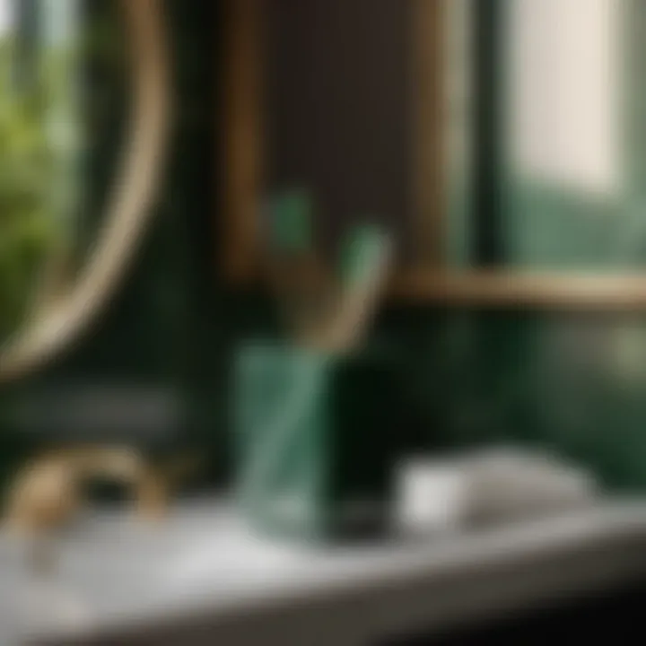 Elegant Green Marble Toothbrush Holder