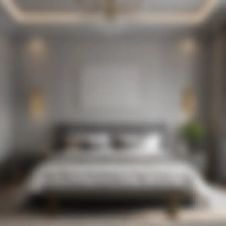 Elegant Grey Master Bedroom Design Elegant grey master bedroom with soft lighting
