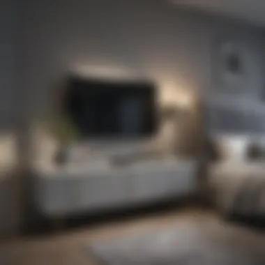 Modern Furniture in Grey Bedroom Modern furniture arrangement in a grey-themed bedroom