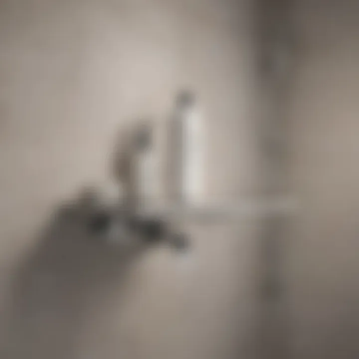 Contemporary GROHE shower shelf adding functionality