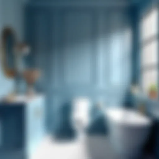 Elegant blue tones for a serene guest bathroom