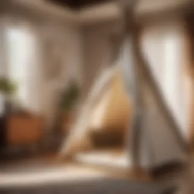 Textile Craftsmanship Close-up Details of Hanging Teepee Bedroom Fabric