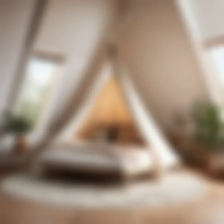 Innovative Spatial Design Interior Layout of Hanging Teepee Bedroom