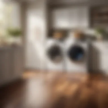 Timeless Aesthetics with Hardwood Flooring Hardwood flooring adding timeless aesthetics to laundry room