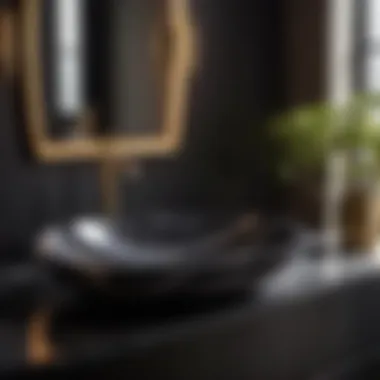 Harmony in Contrast: Black Marble Vessel Sink Harmony in Contrast: Black Marble Vessel Sink
