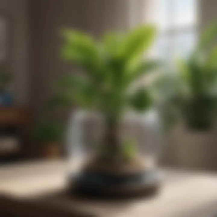 Air-purifying plant enhancing bedroom air quality