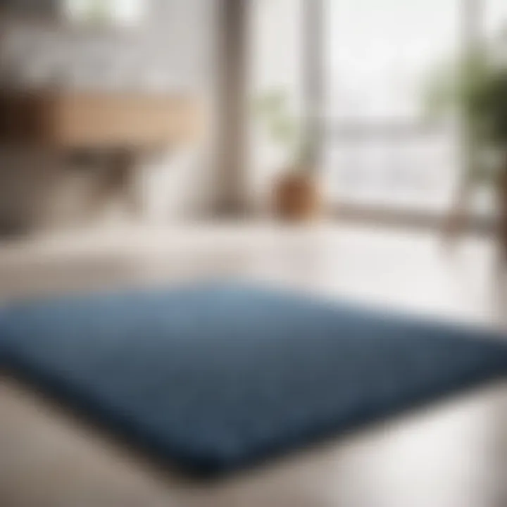 Healthy lifestyle concept with antibacterial bathroom mat