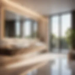 Modern bathroom with heated floors