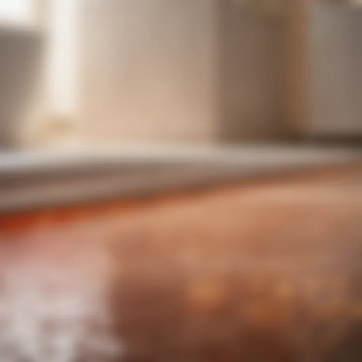 Close-up of underfloor heating system in a bathroom