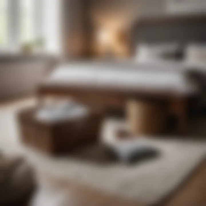 Clutter-Free Bedroom Organized and clutter-free bedroom with under bed laundry basket