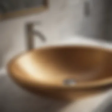 Luxurious Material Choices Close-up of a high-quality drop-in bathroom sink material