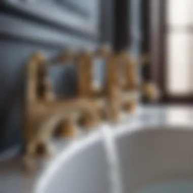 Intricate Craftsmanship Close-up of high spout faucet's intricate details