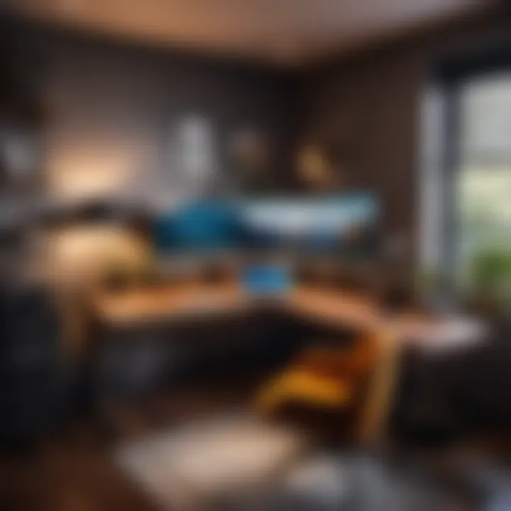 Elegant desk setup with modern tech gadgets