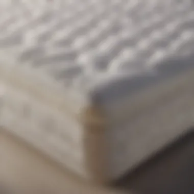 Close-up of advanced hybrid mattress materials