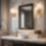 Elegant bathroom vanity with marble countertop