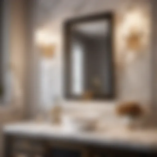 Elegant bathroom vanity with marble countertop