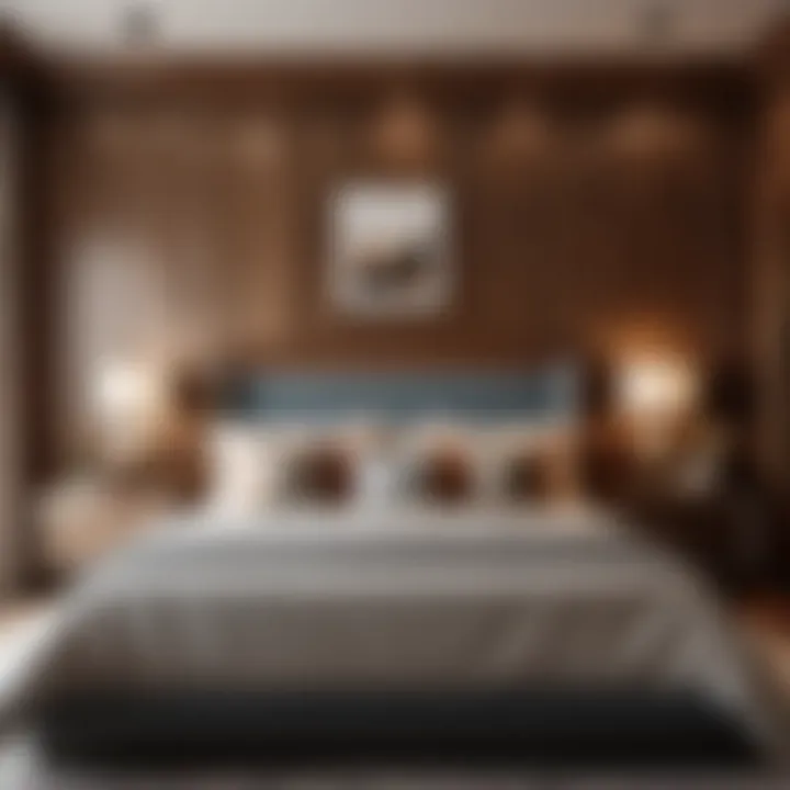 Natural Wood Integration Wood Trim Accented Bedroom Wall