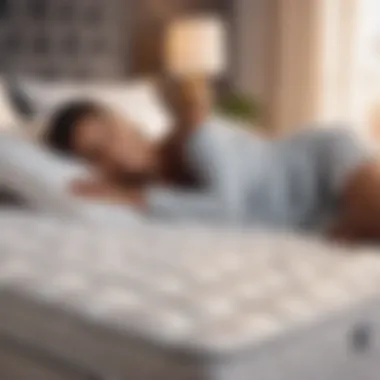 Happy customer experiencing mattress comfort