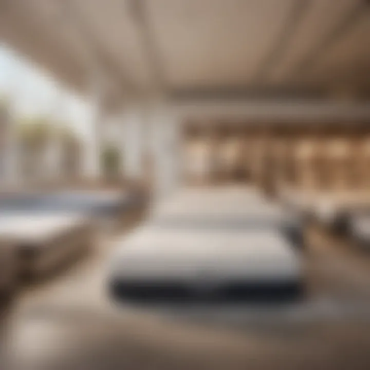Mattress store showcasing variety
