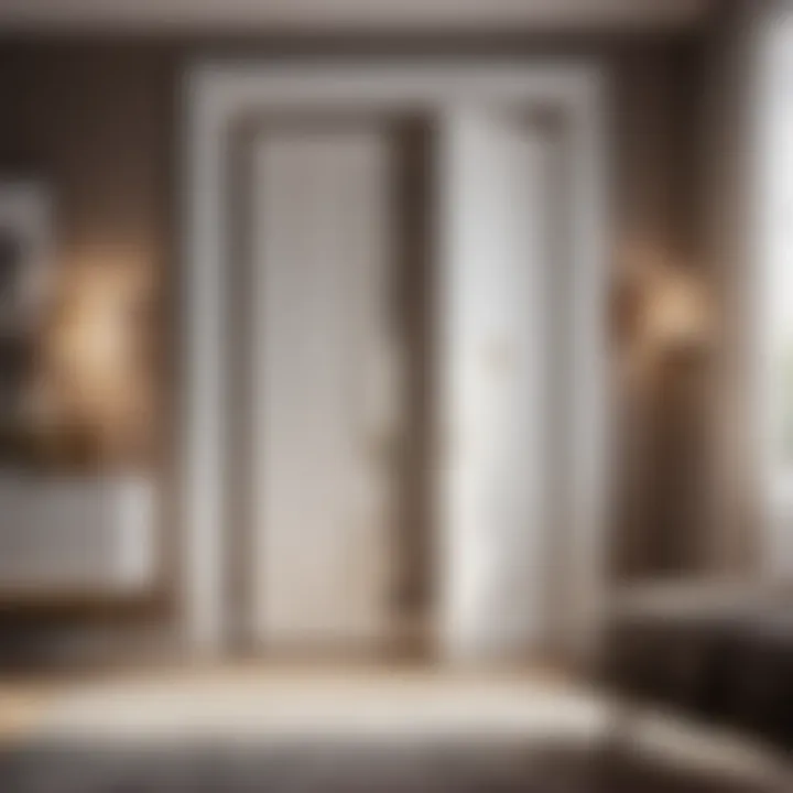 Bedroom with perfectly proportioned door for optimal functionality