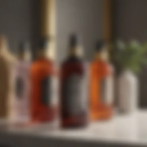 A selection of various room spray bottles arranged aesthetically