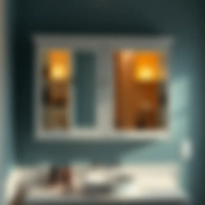 IKEA bathroom cabinet mirror displaying various storage options