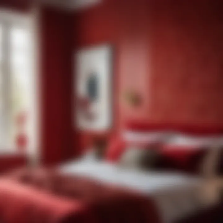 Aesthetic beauty of red bedroom accents