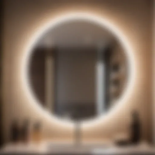 Reflection of flawless grooming routine in magnifying bathroom mirror