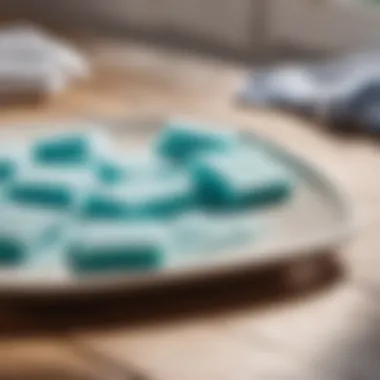 Eco-friendly laundry detergent sheets in use