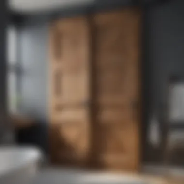 Different material options for barn doors in bathroom settings