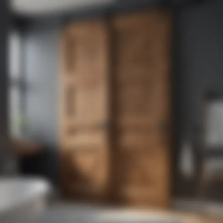 Different material options for barn doors in bathroom settings