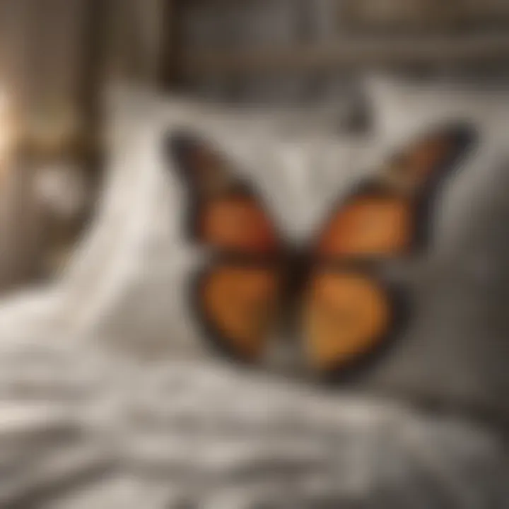 Charming butterfly-patterned bedding adding a whimsical touch