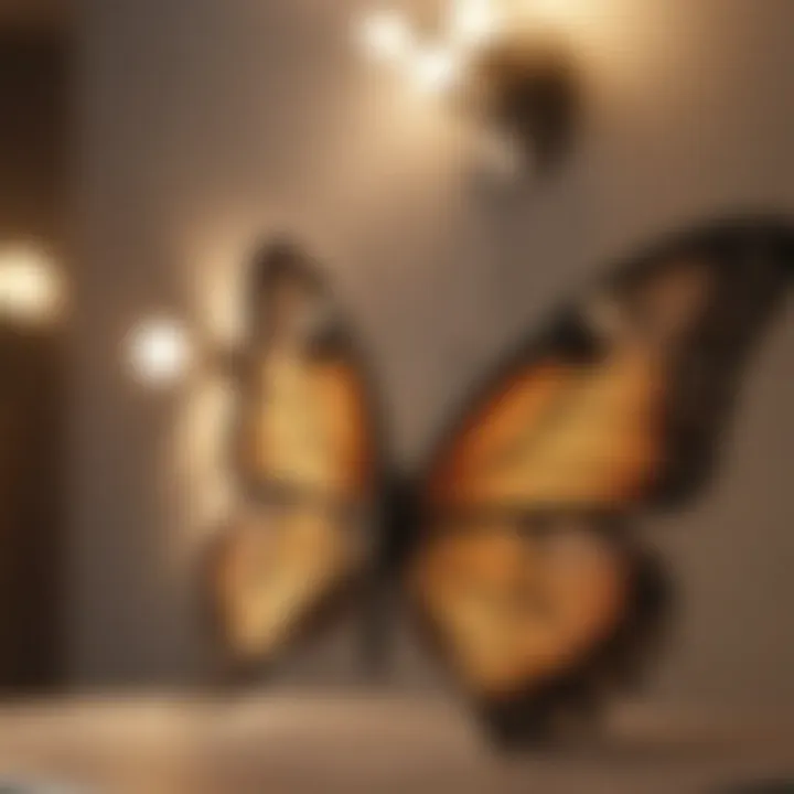 Delicate butterfly-themed lighting fixtures creating a serene ambiance