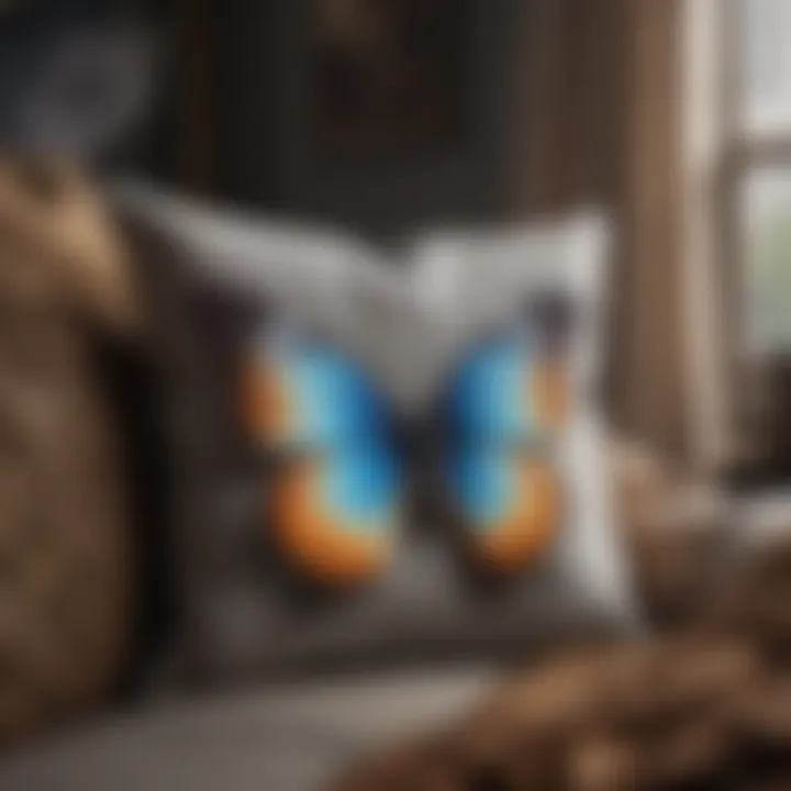 Stylish butterfly accents in decorative throw pillows