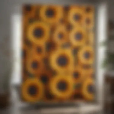 Elegant Sunflower-Themed Shower Curtain Elegant sunflower-themed shower curtain and accessories