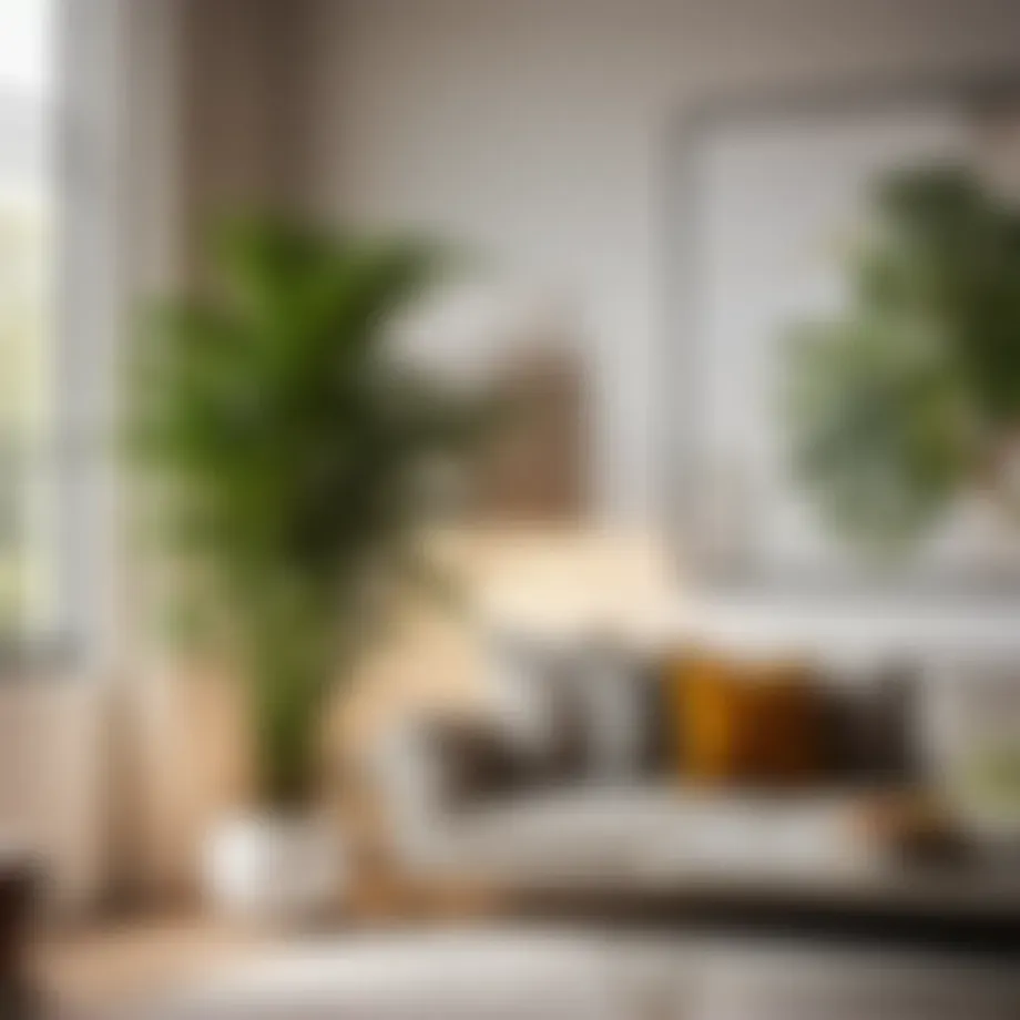 Stylish indoor plant arrangement in modern living room