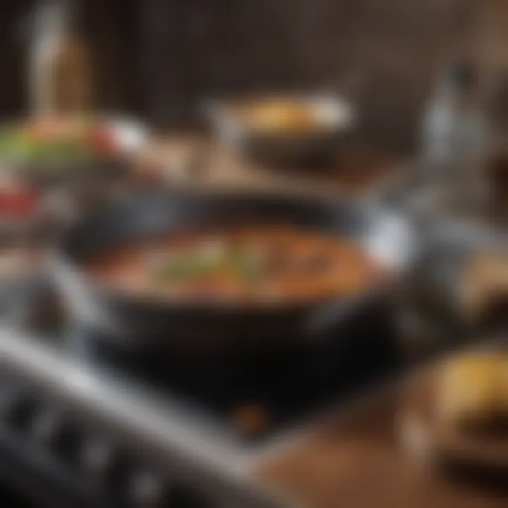 Close-up of induction-compatible cookware with a focus on quality and craftsmanship.