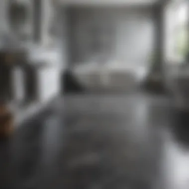 Sleek Slate Vinyl Flooring Minimalistic bathroom featuring sleek slate vinyl flooring