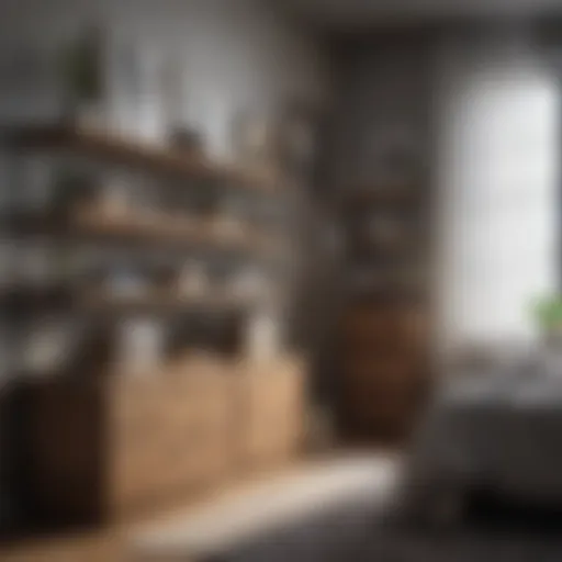 Stylish bedroom storage solutions using baskets and shelves