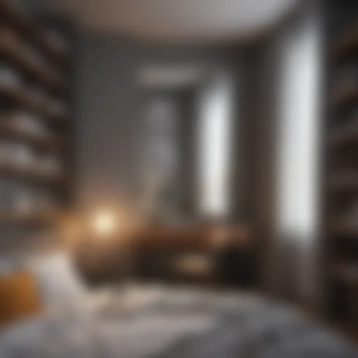 Utilizing vertical space with wall-mounted shelves and hooks