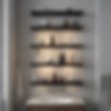 Chic Floating Shelves for Decor Elegant floating shelves displaying decorative items in a bathroom