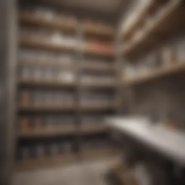 Efficient Organization with Labeled Bins Organized bathroom closet with labeled bins and shelves