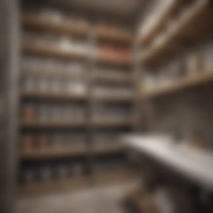 Efficient Organization with Labeled Bins Organized bathroom closet with labeled bins and shelves