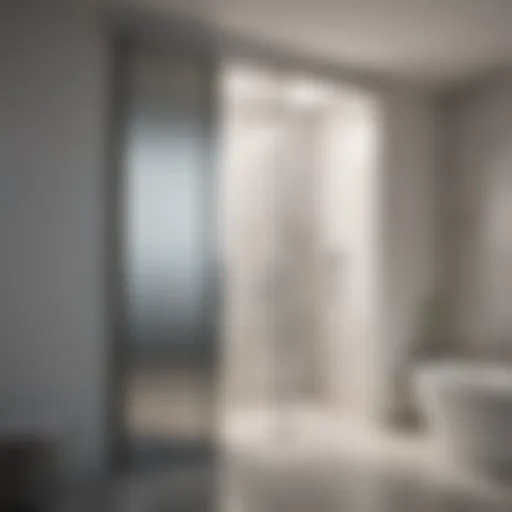 Sleek Modern Sliding Door Modern sliding bathroom door with sleek design