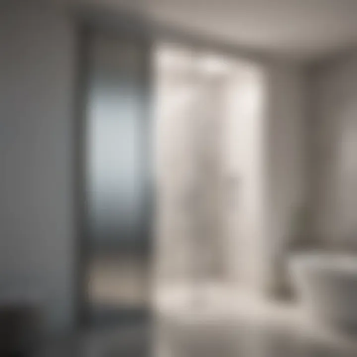 Sleek Modern Sliding Door Modern sliding bathroom door with sleek design