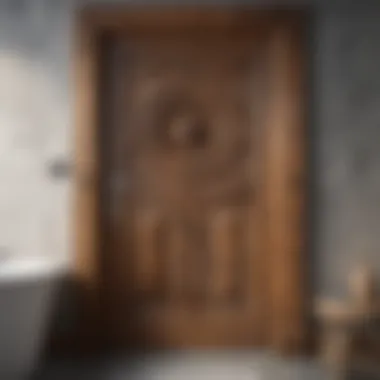 Charming Rustic Wooden Door Rustic wooden bathroom door with unique carvings