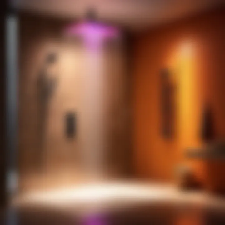 Luxurious rainfall shower with LED color therapy